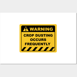 Funny Human Warning Label / Sign CROP DUSTING OCCURS FREQUENTLY Sayings Sarcasm Humor Quotes Posters and Art